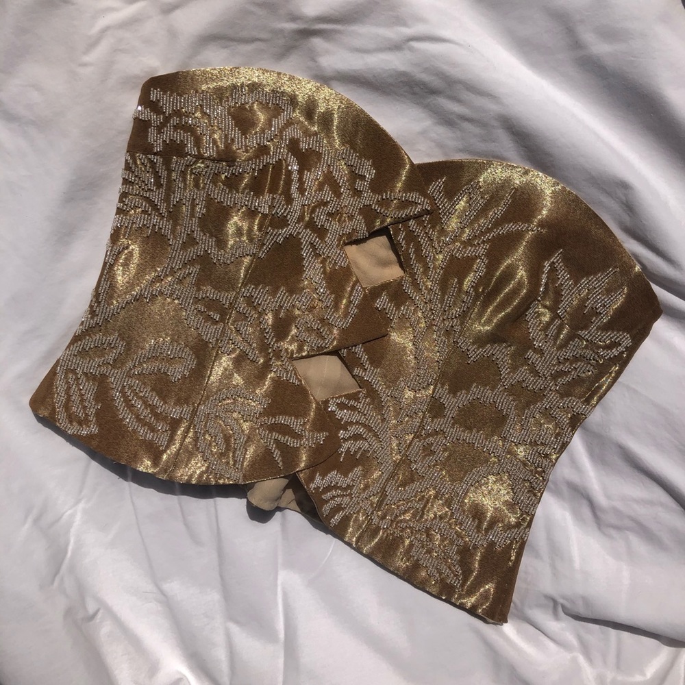 NWT Giorgio Armani beaded corset / open front